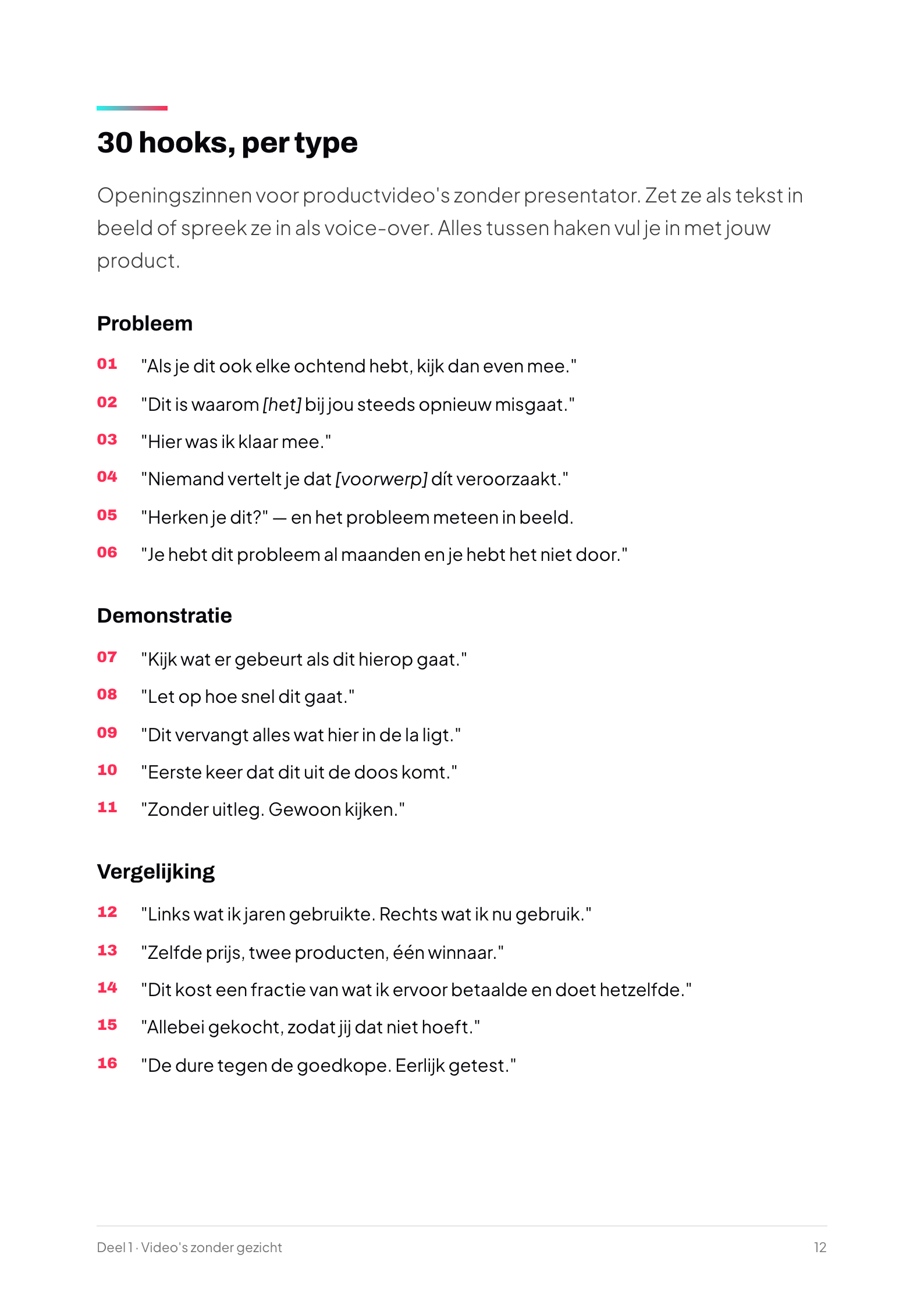 Pagina uit het playbook